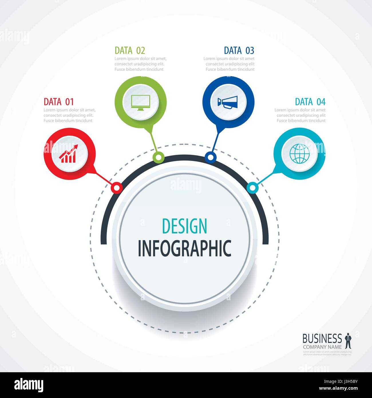 Cerchio astratto infographics opzioni del numero di modello. Illustrazione Vettoriale sfondo. Può essere utilizzato per il layout di flusso di lavoro, diagramma, dati business step op Illustrazione Vettoriale