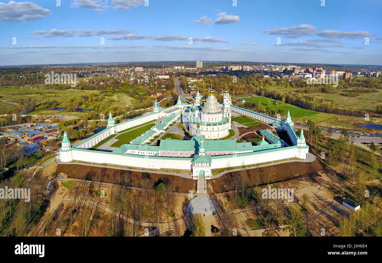 Vista aerea sulla nuova Gerusalemme monastero in Istria, Oblast di Mosca, Russia Foto Stock