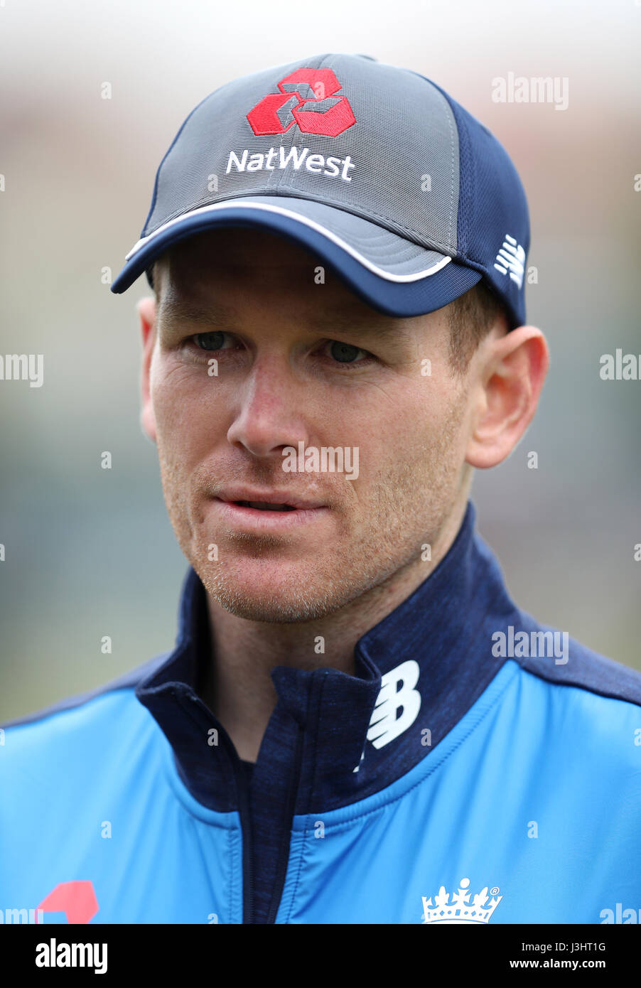 L'Inghilterra del Eoin Morgan durante la sessione di reti a terra Brightside, Bristol. Foto Stock