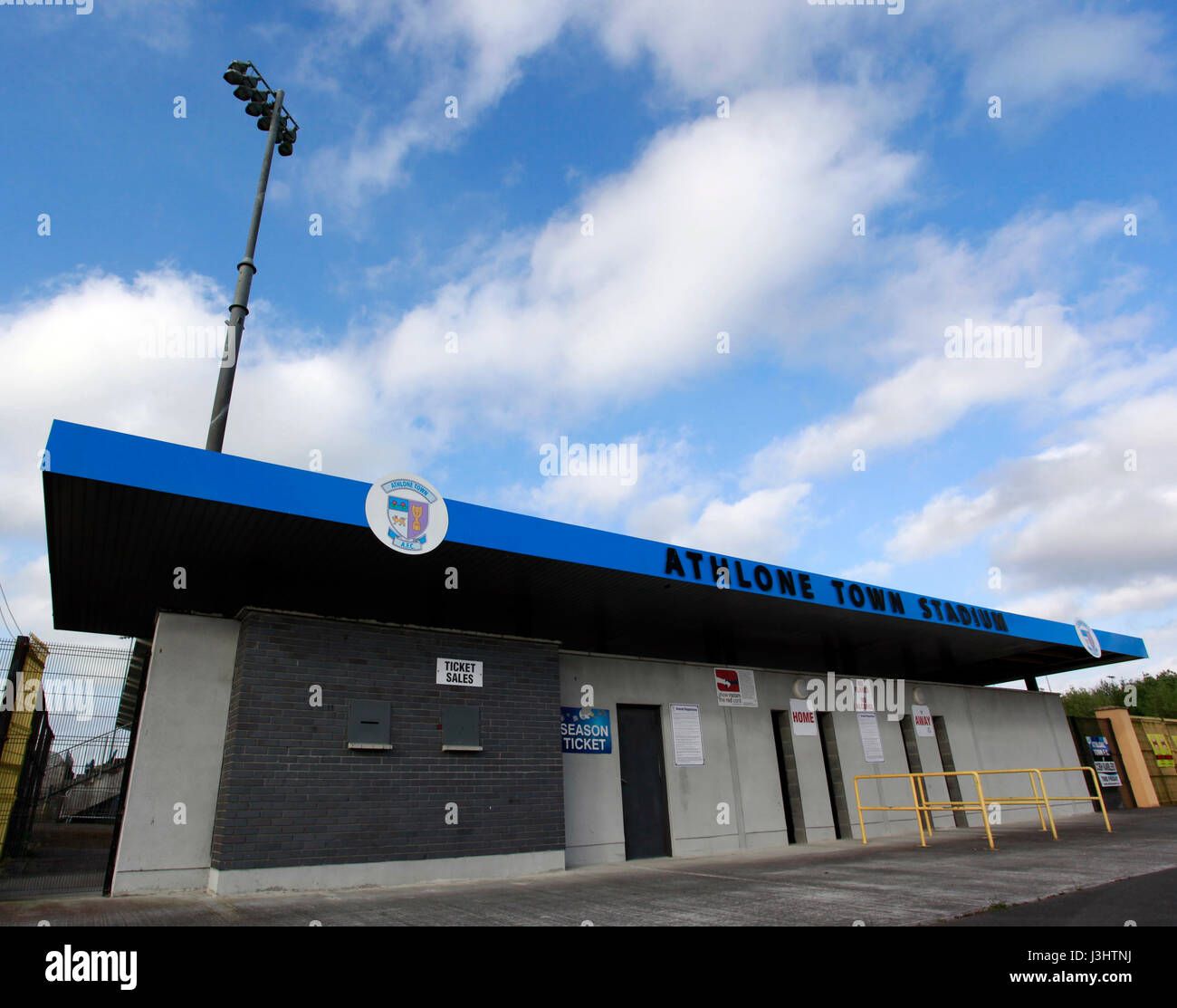 Athlone Town Stadium. Home di Athlone Town Football Club. Fondata nel 1887, Athlone sono i più antichi club nel campionato dell'Irlanda. Foto Stock