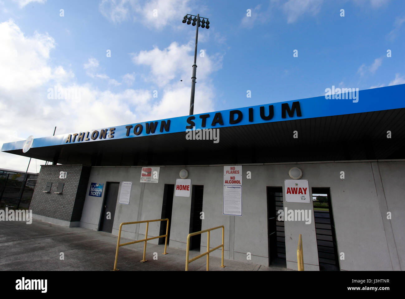 Athlone Town Stadium. Home di Athlone Town Football Club. Fondata nel 1887, Athlone sono i più antichi club nel campionato dell'Irlanda. Foto Stock
