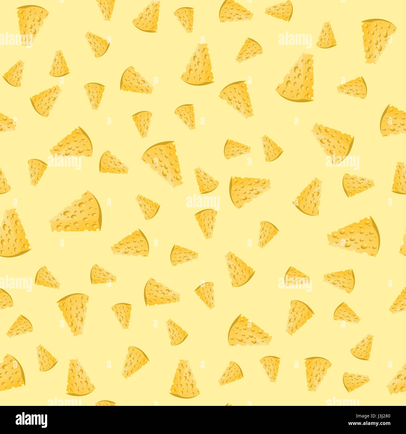 Le fette di formaggio Seamless Pattern su giallo Illustrazione Vettoriale