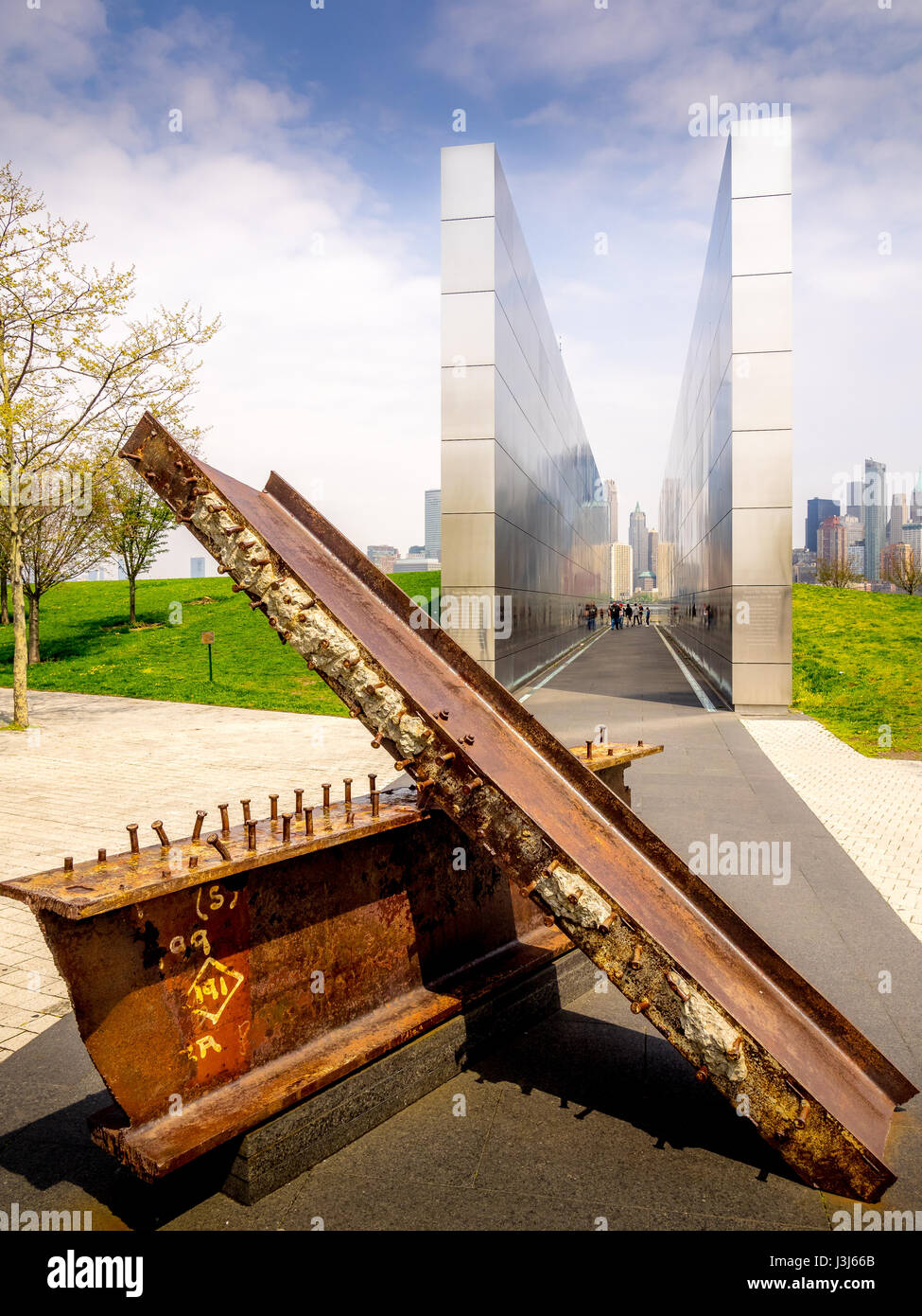 Memoriale al New Jersey residenti che hanno perso la loro vita su 9/11. Foto Stock