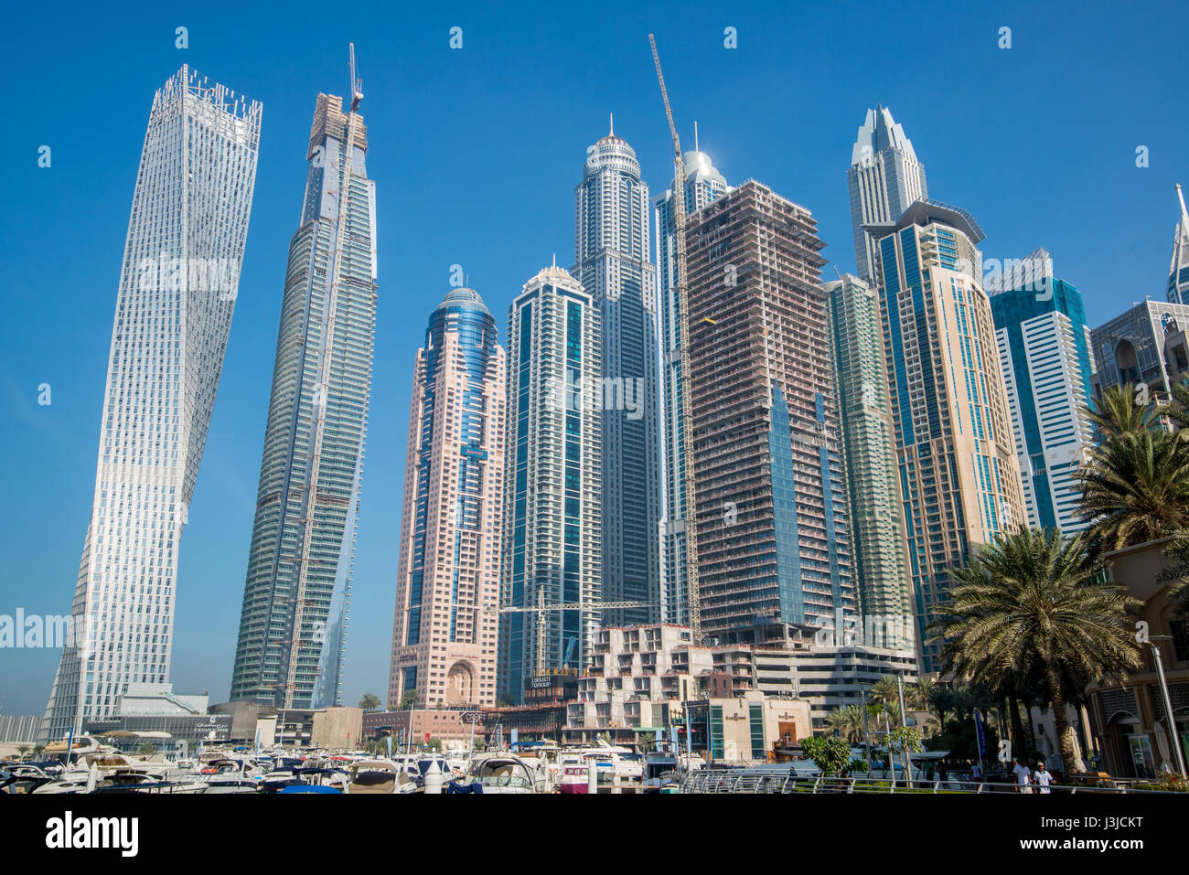 Dubai Emirati Arabi Uniti - grattacieli su Marina di Dubai Foto Stock