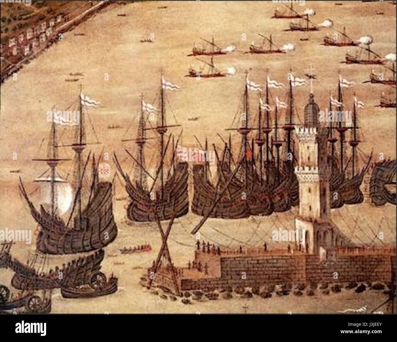 Hafen Genua 1481 si riferisce ad una mappa storica o rappresentazione del porto di Genova, Italia, dell'anno 1481. L'immagine illustra probabilmente la struttura del porto e il suo ruolo nel commercio marittimo durante il Rinascimento. Questa rappresentazione fornisce preziose informazioni sullo sviluppo di Genova come importante centro marittimo durante il tardo Medioevo. Foto Stock