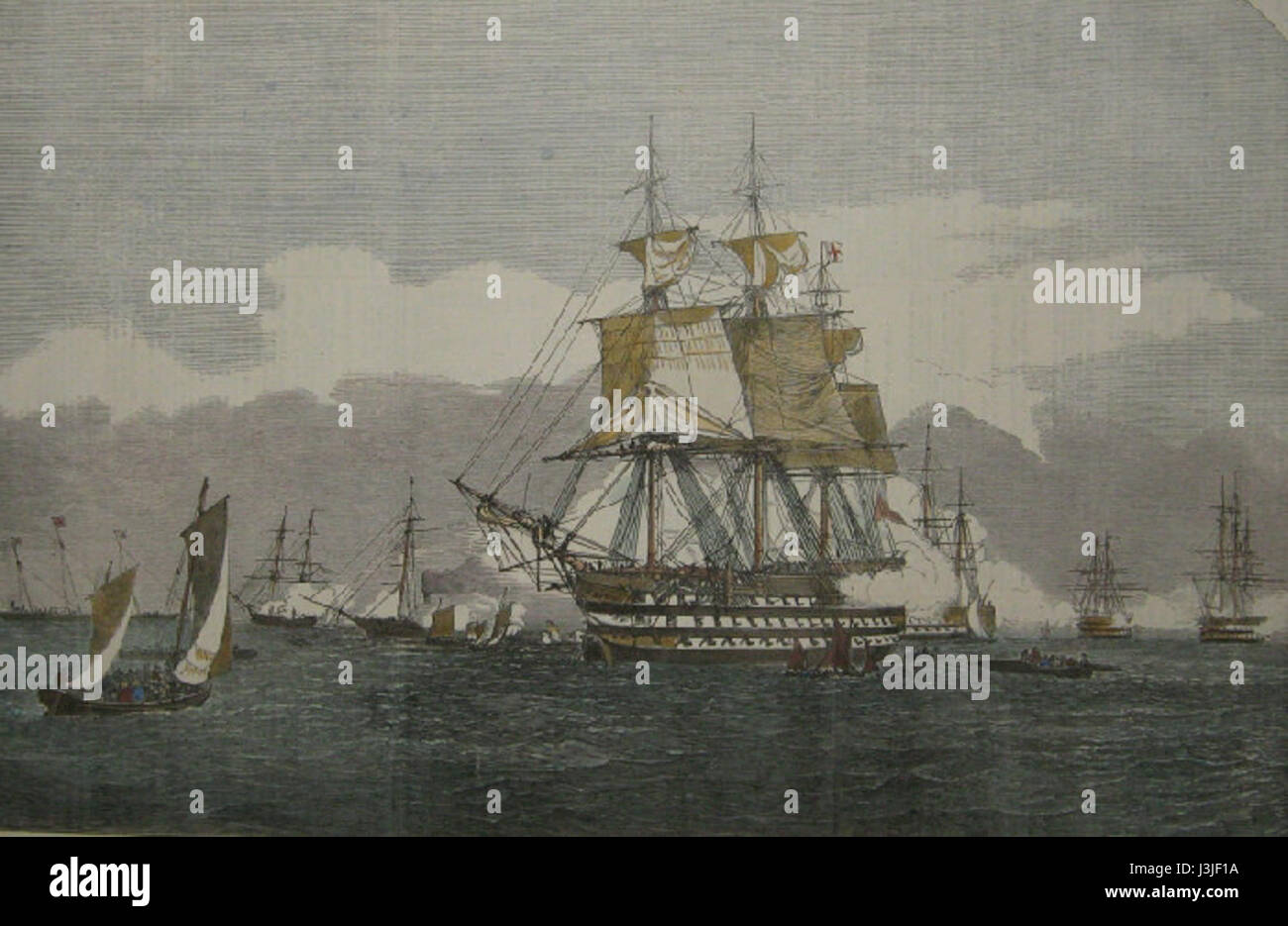 HMS Neptune Illustrated London News 1854 Foto Stock