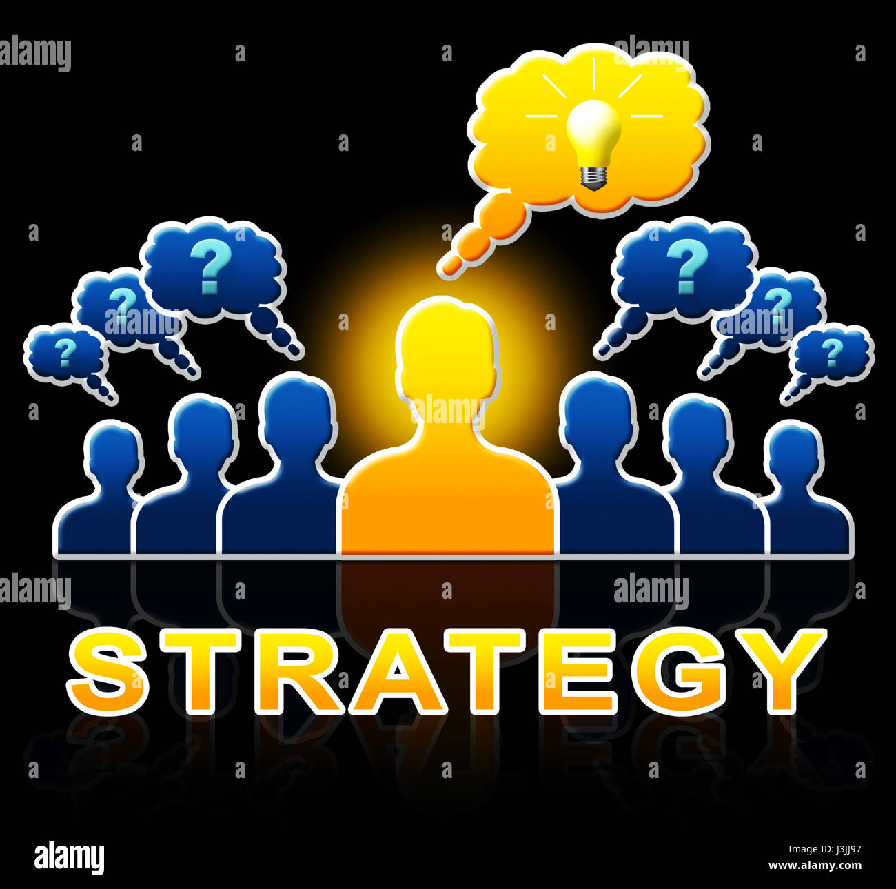 Strategia di persone che indica il commercio di pianificazione 3D illustrazione Foto Stock