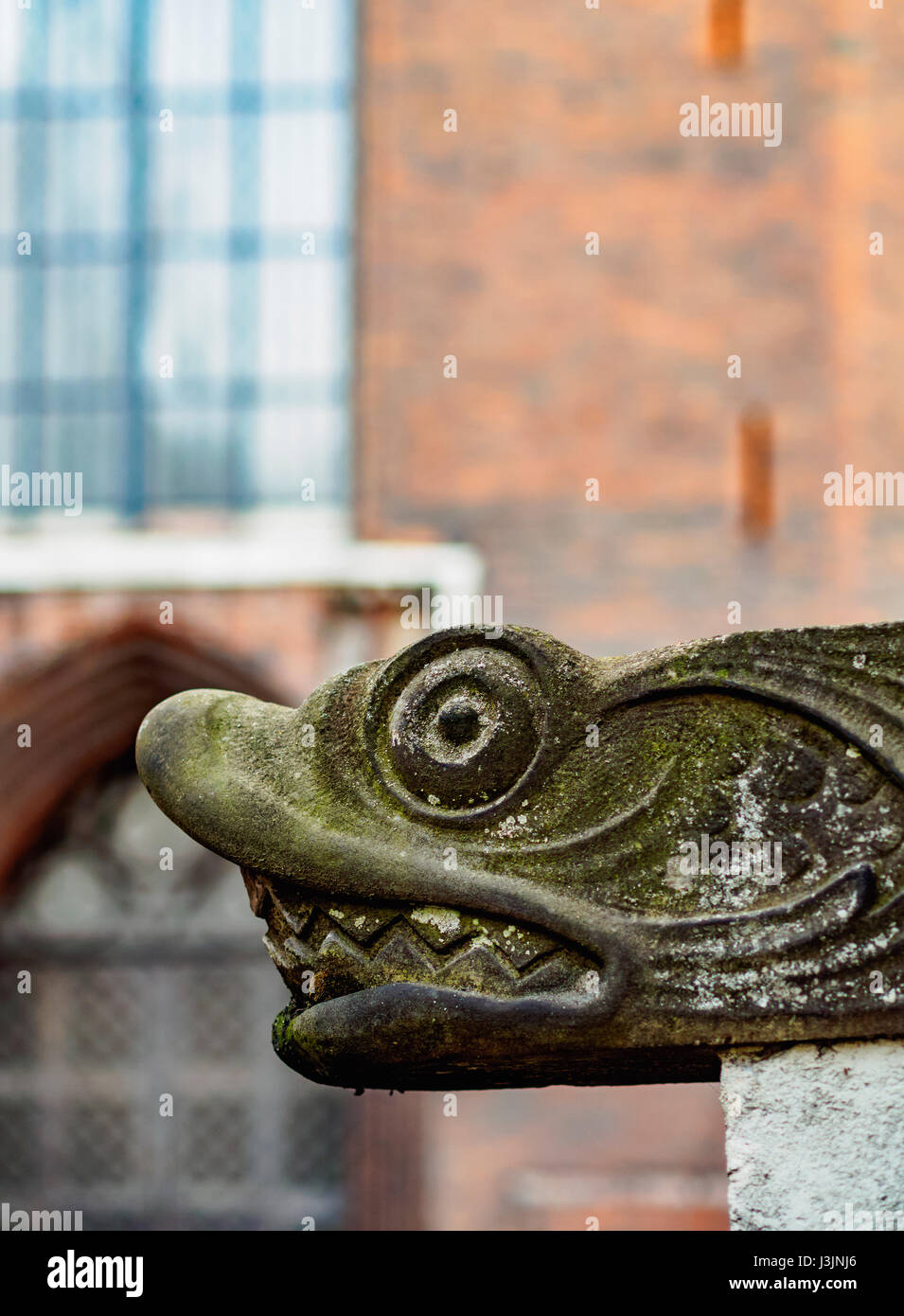 La Polonia, voivodato di Pomerania, Gdansk, Città Vecchia, il Gargoyle sulla strada Mariacka Foto Stock