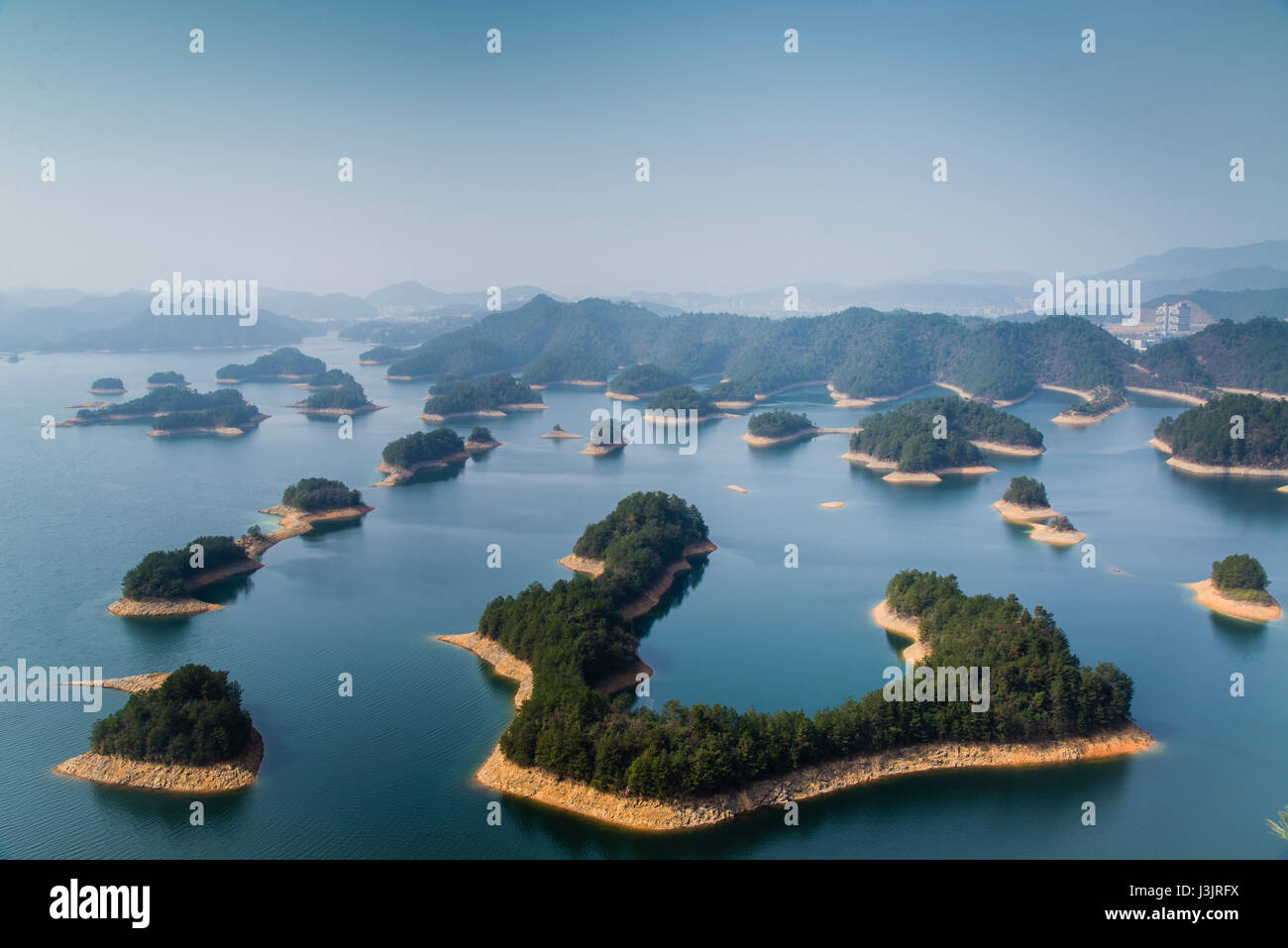 Esposizione a lungo le mille isole nella provincia dello Zhejiang in Cina Foto Stock