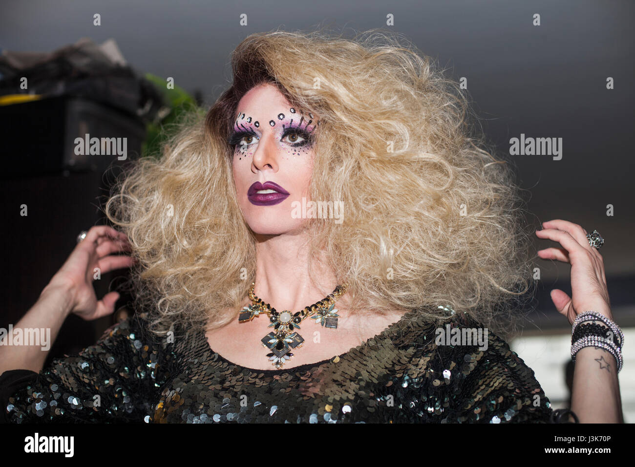 Ritratto di una drag queen Foto Stock