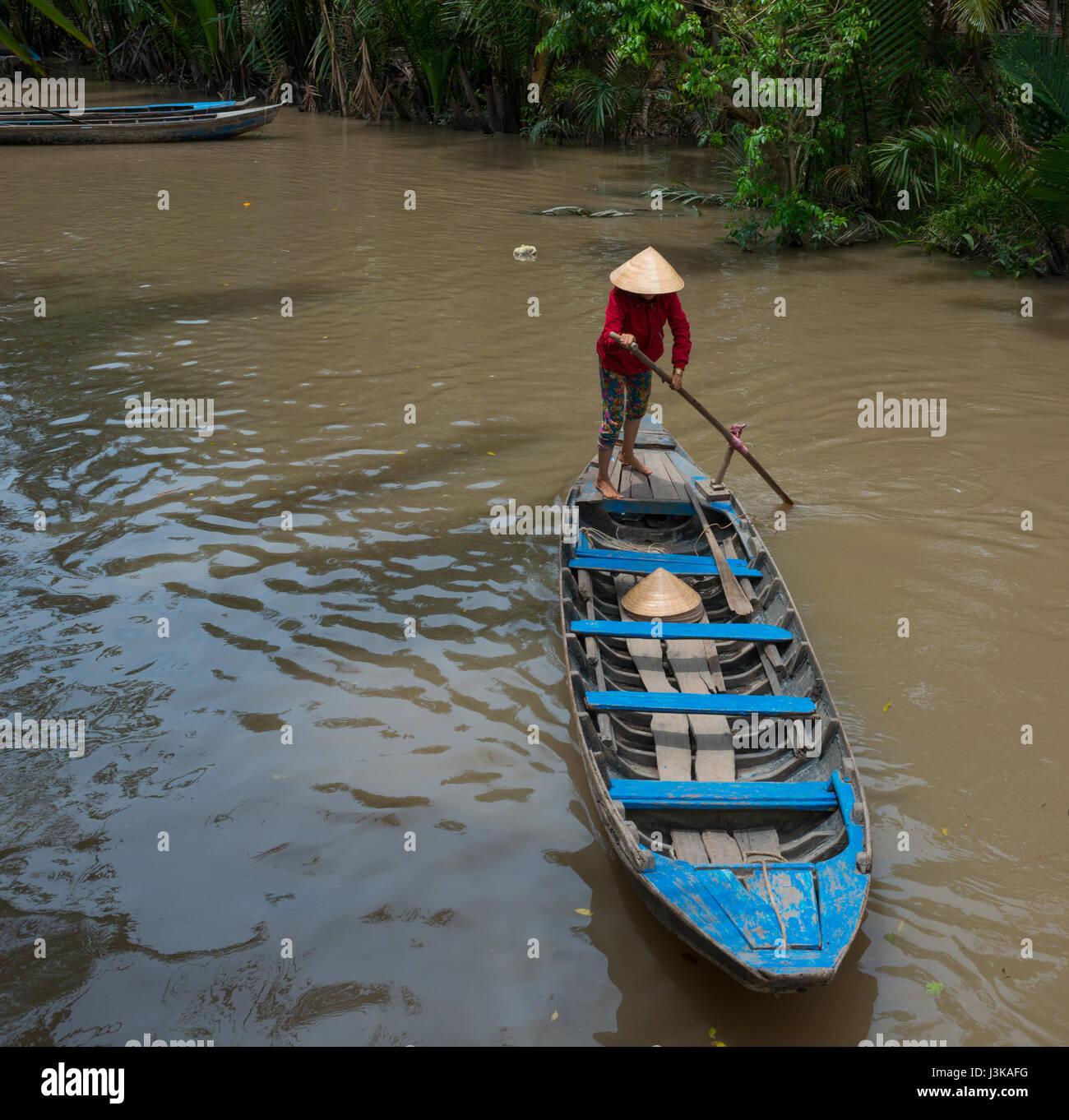 I turisti in barca sul fiume Foto Stock