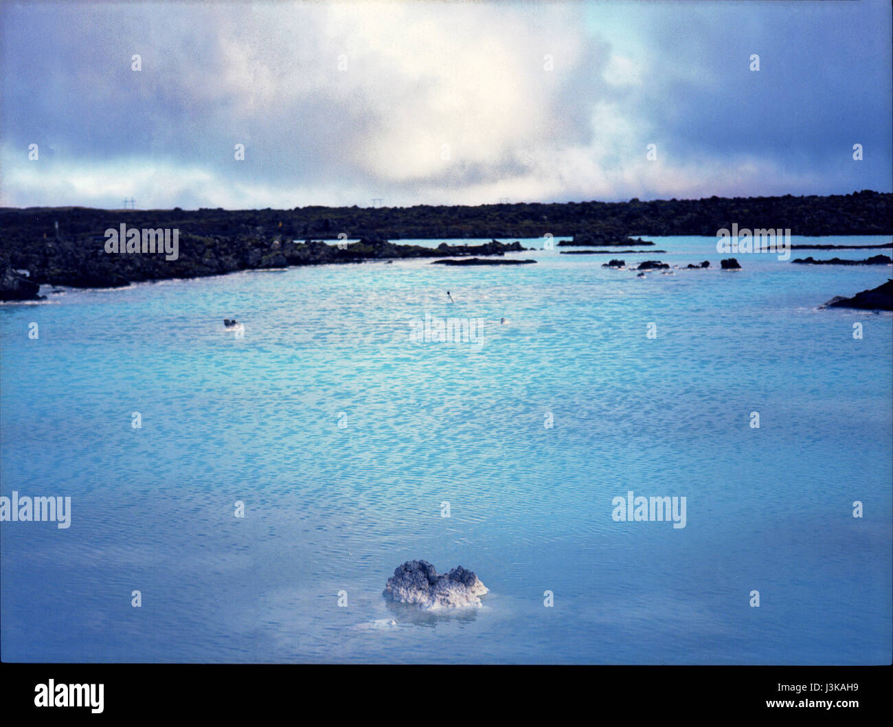 Blue Lagoon in Islanda girato su pellicola Foto Stock