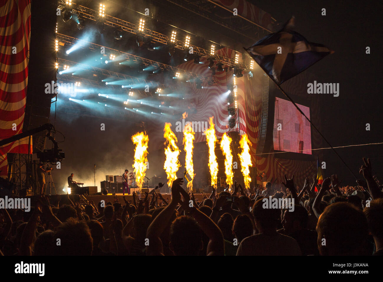 Biffy Clyro effettuando al Sziget Festival a Budapest, Ungheria Foto Stock