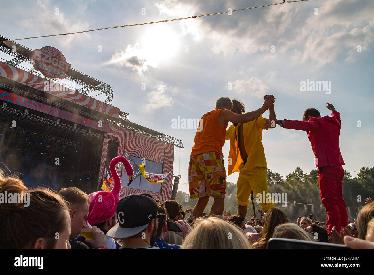 Festivalgoers al Sziget Festival a Budapest, Ungheria Foto Stock