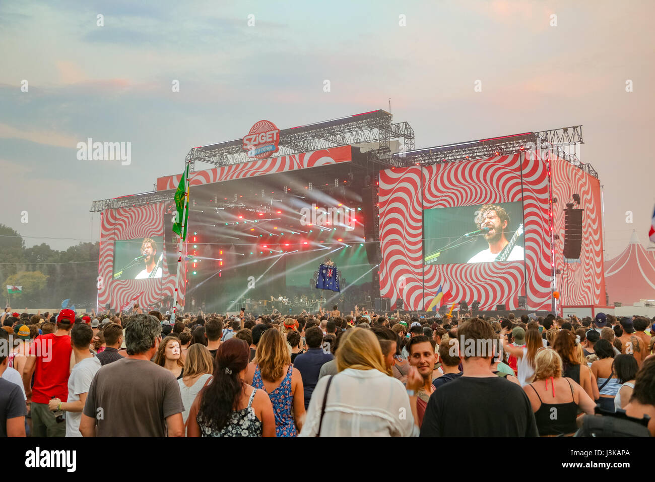 Il palco principale al Sziget Festival a Budapest, Ungheria Foto Stock