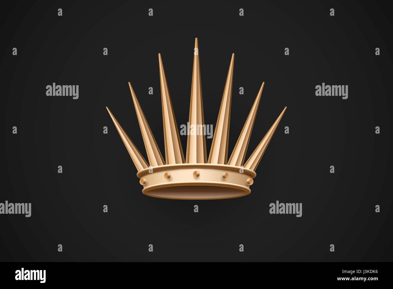 Icona della vecchia corona reale su sfondo nero scuro. Illustrazione vettoriale Illustrazione Vettoriale