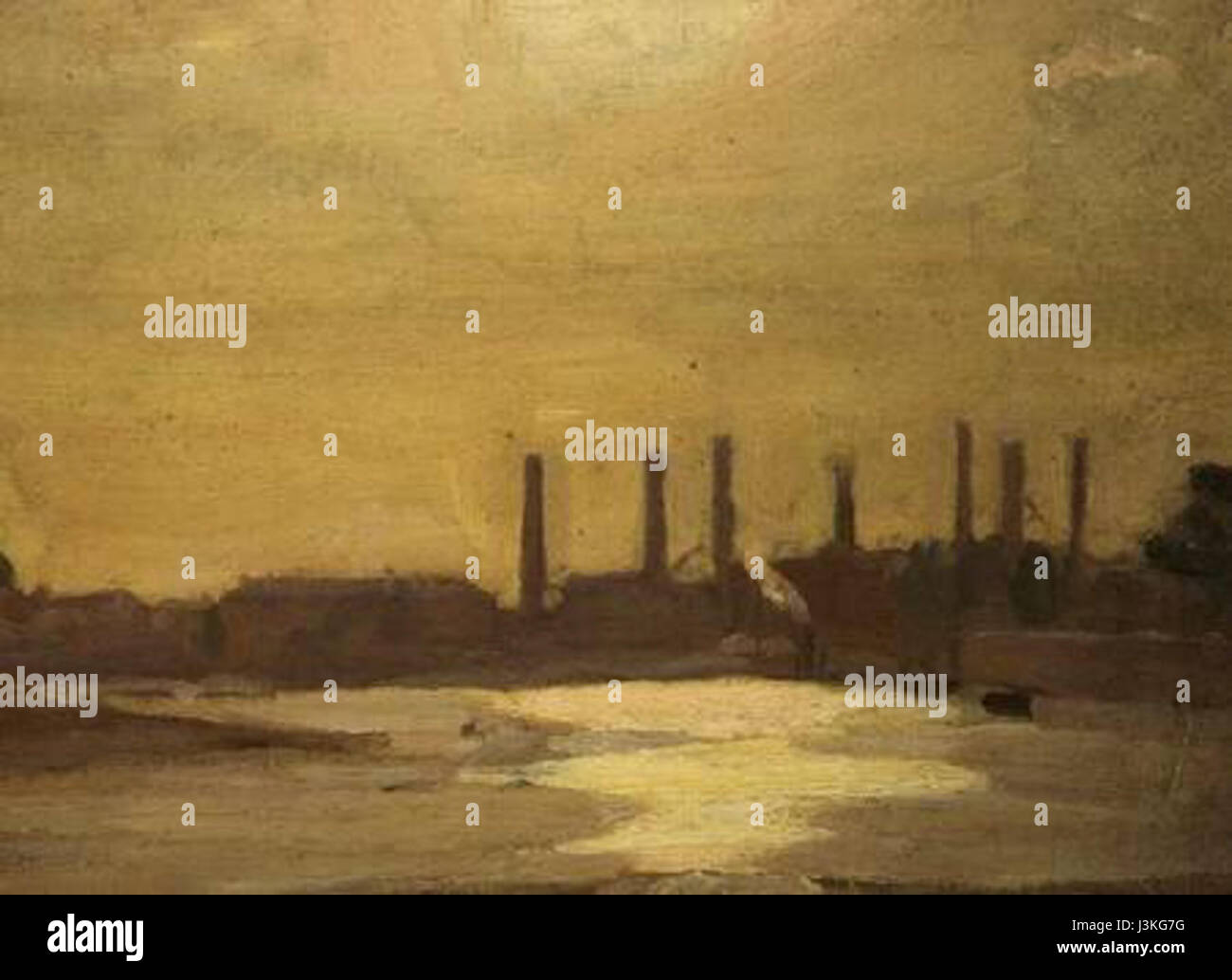 Questo titolo si riferisce probabilmente a un'opera d'arte o a una scena relativa al fiume Tamigi a Chelsea, che mostra il paesaggio fluviale o la vita urbana della zona. Foto Stock