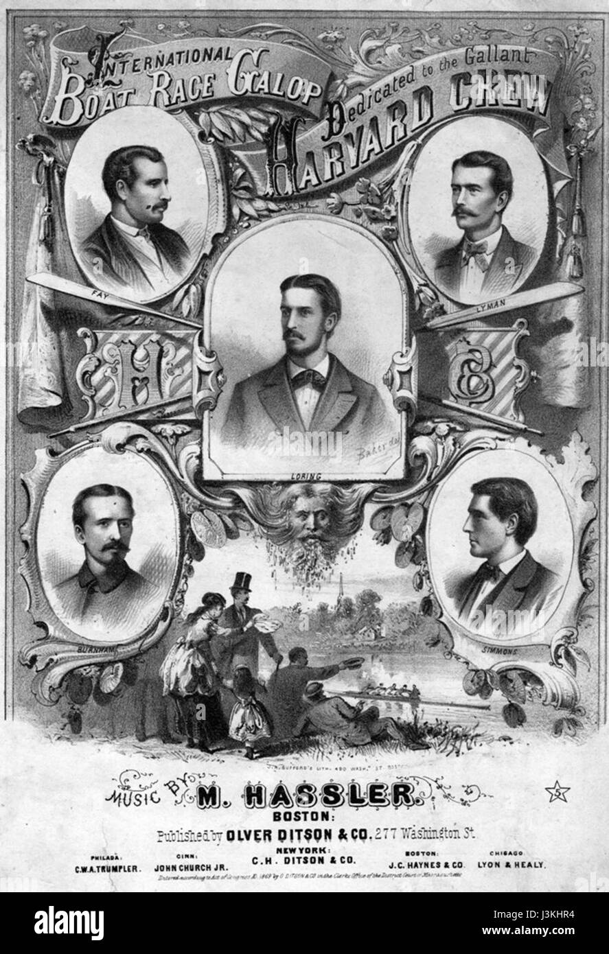 Harvard Oxford boat race galoppo 1869 Foto Stock