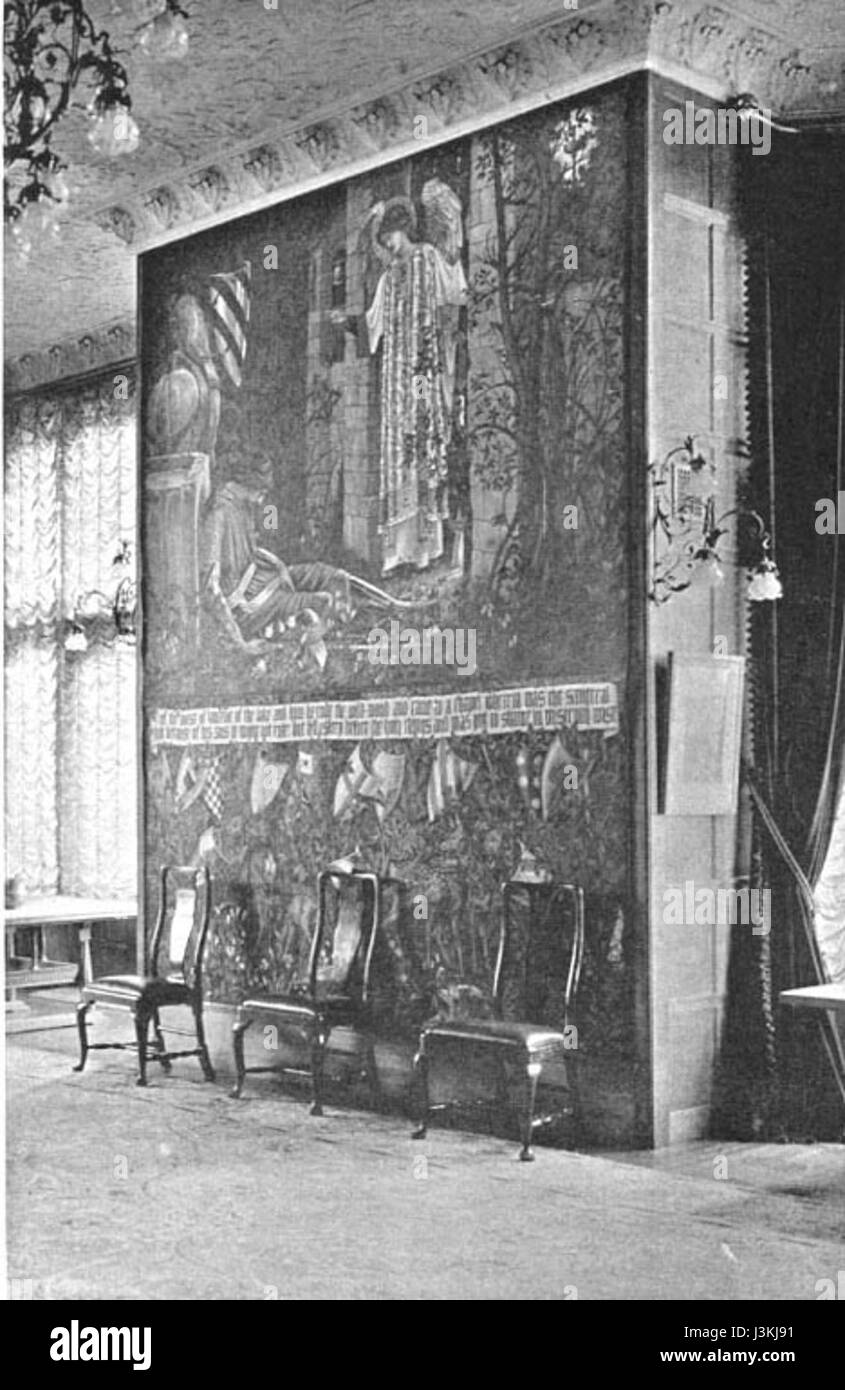 Santo Graal arazzo Launcelot Stanmore Hall Foto Stock