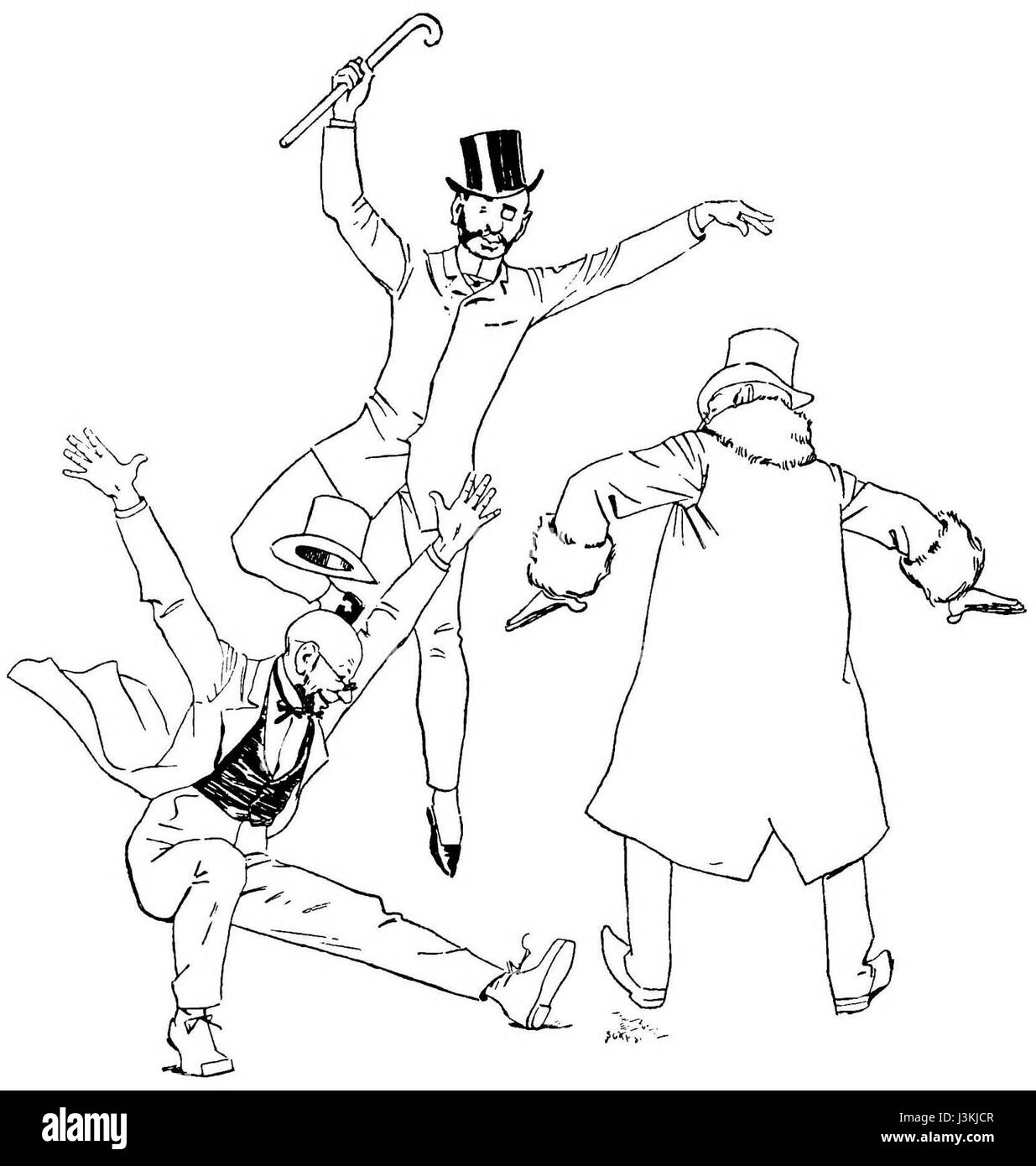 Questa opera d'arte di Henri Gerbault raffigura finanzieri che esprimono gioia, probabilmente in un contesto celebrativo legato al successo finanziario o alla prosperità nel periodo in cui è stato creato. Foto Stock