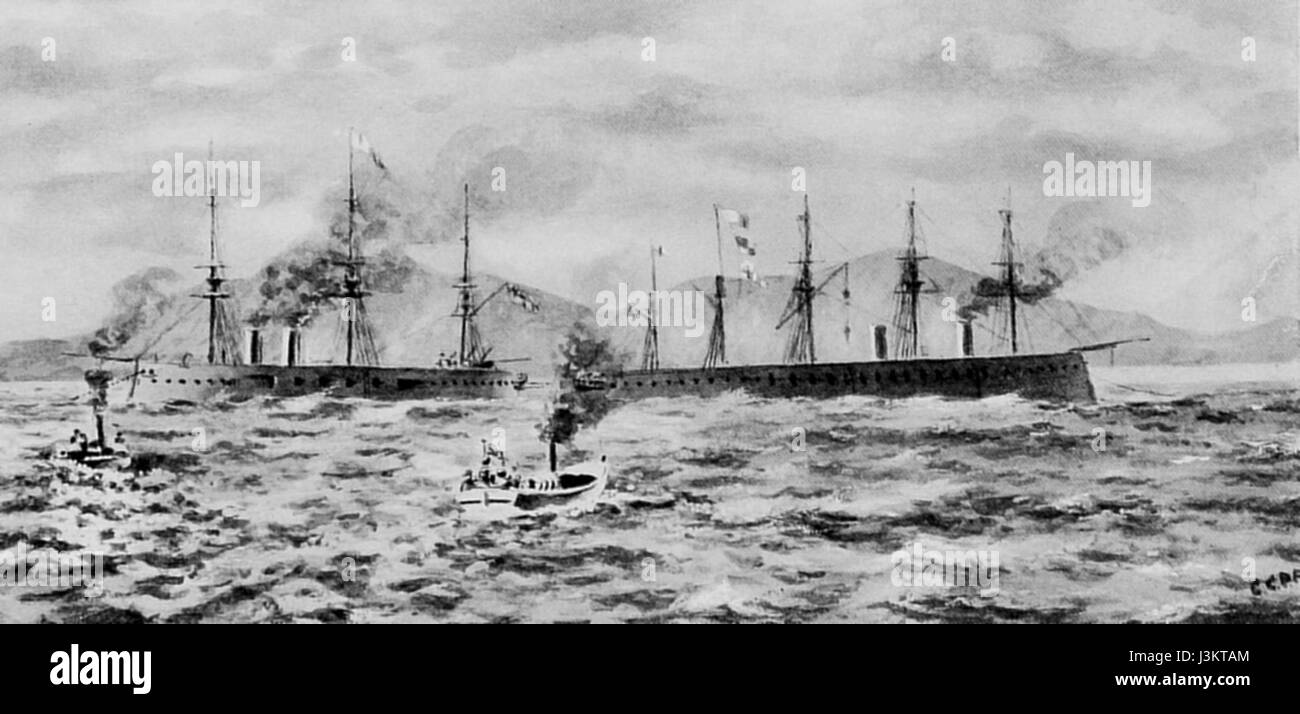 HMS Hercules traino di Agincourt 1871 da Charles Fitzgerald Foto Stock