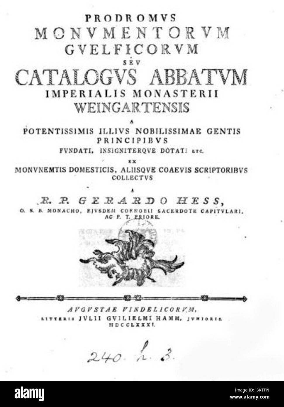 Hess Prodroums titolo Foto Stock