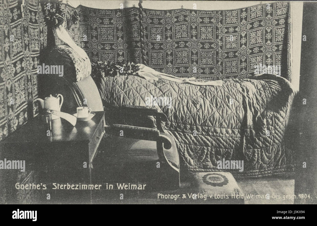 Un riferimento alla stanza della morte di Goethe, che cattura gli ultimi momenti e l'eredità del famoso scrittore tedesco Johann Wolfgang von Goethe. Foto Stock