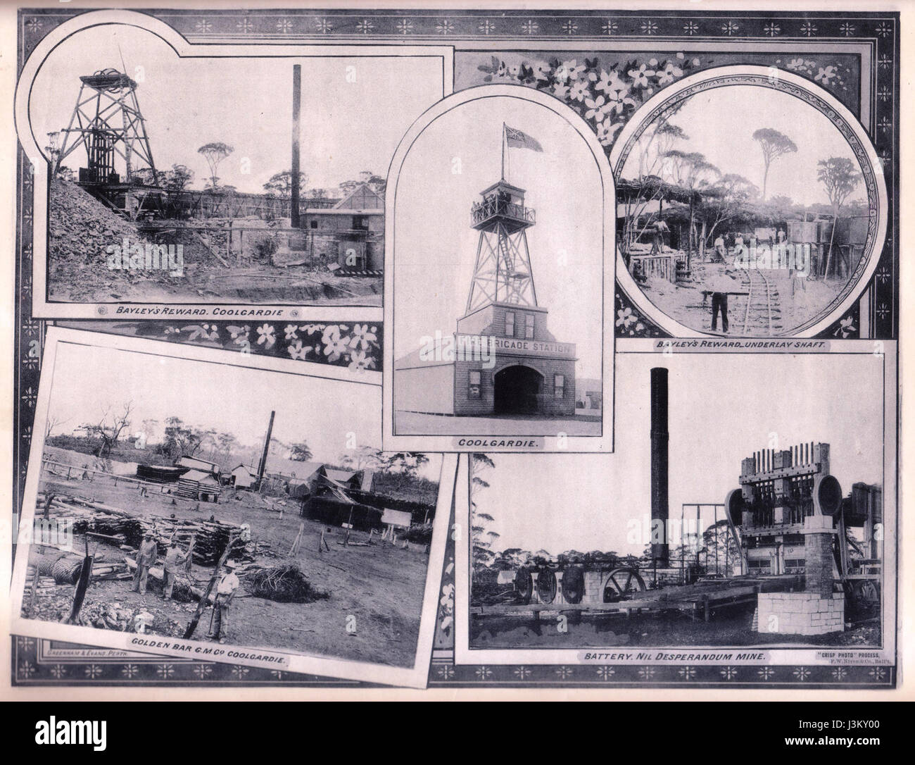 Questo lavoro fornisce una panoramica della storia dell'Australia Occidentale, compresi gli eventi chiave e gli sviluppi nella regione, illustrata con un'immagine allegata etichettata P100a. Foto Stock