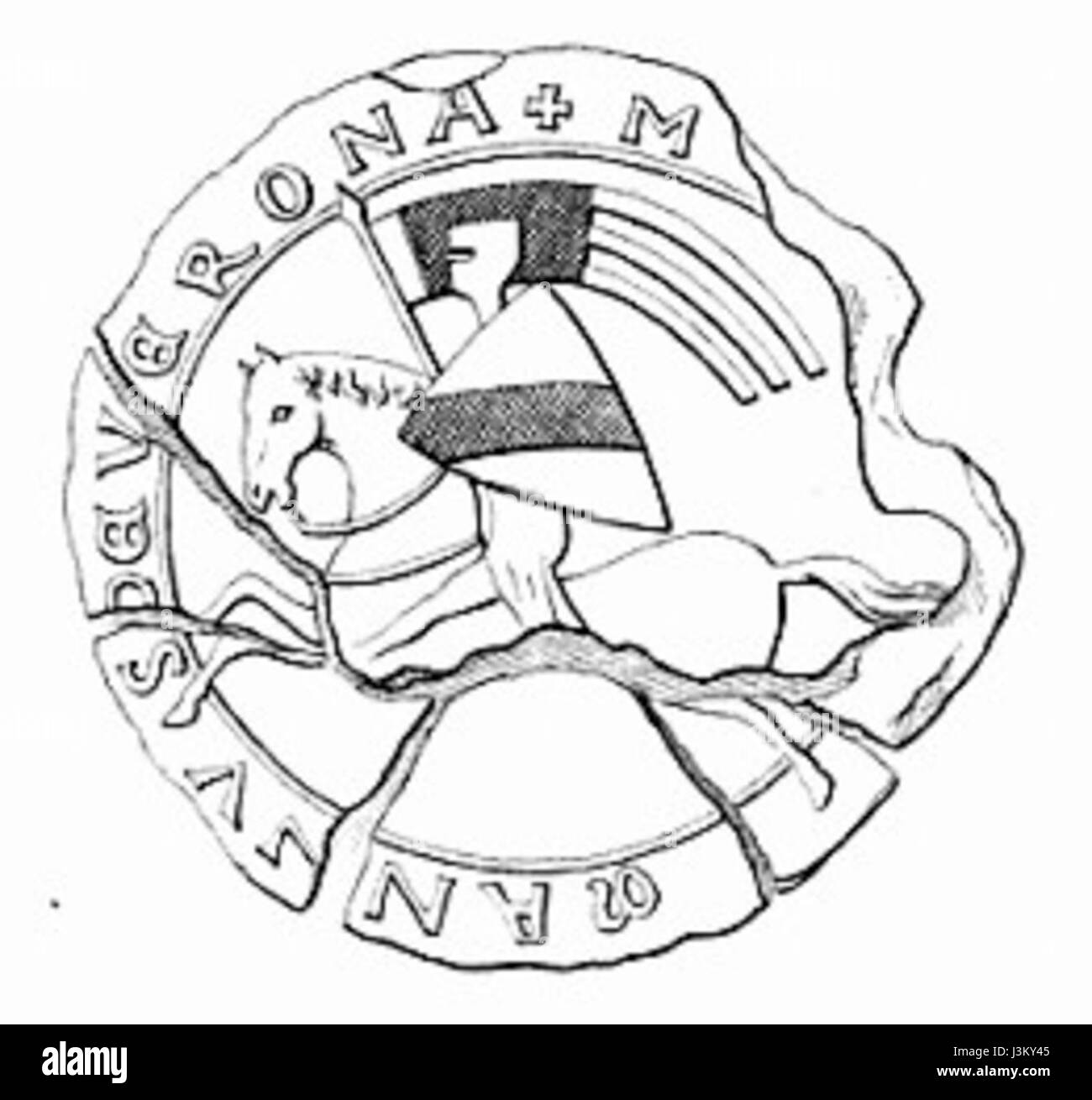 Ermanno V di Baden fu una figura nobile significativa del Casato di ZÃ¤hringen, che governò sulla regione del Baden nel Sacro Romano Impero durante il XIV secolo. Il suo regno è noto per i suoi sviluppi politici e territoriali. Foto Stock