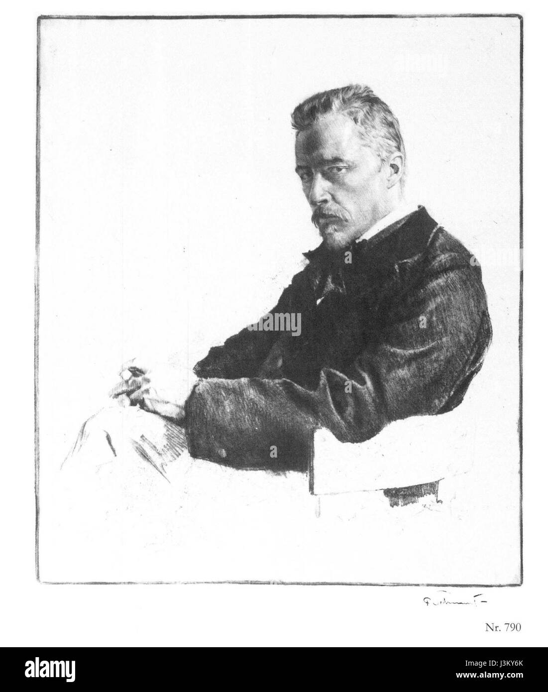 Hugo Wolf, un compositore austriaco, è descritto in una stampa di Xchmutzer. Il lavoro riflette il significativo contributo del composerâ alla musica e il suo ruolo nel movimento tardo romantico. Foto Stock