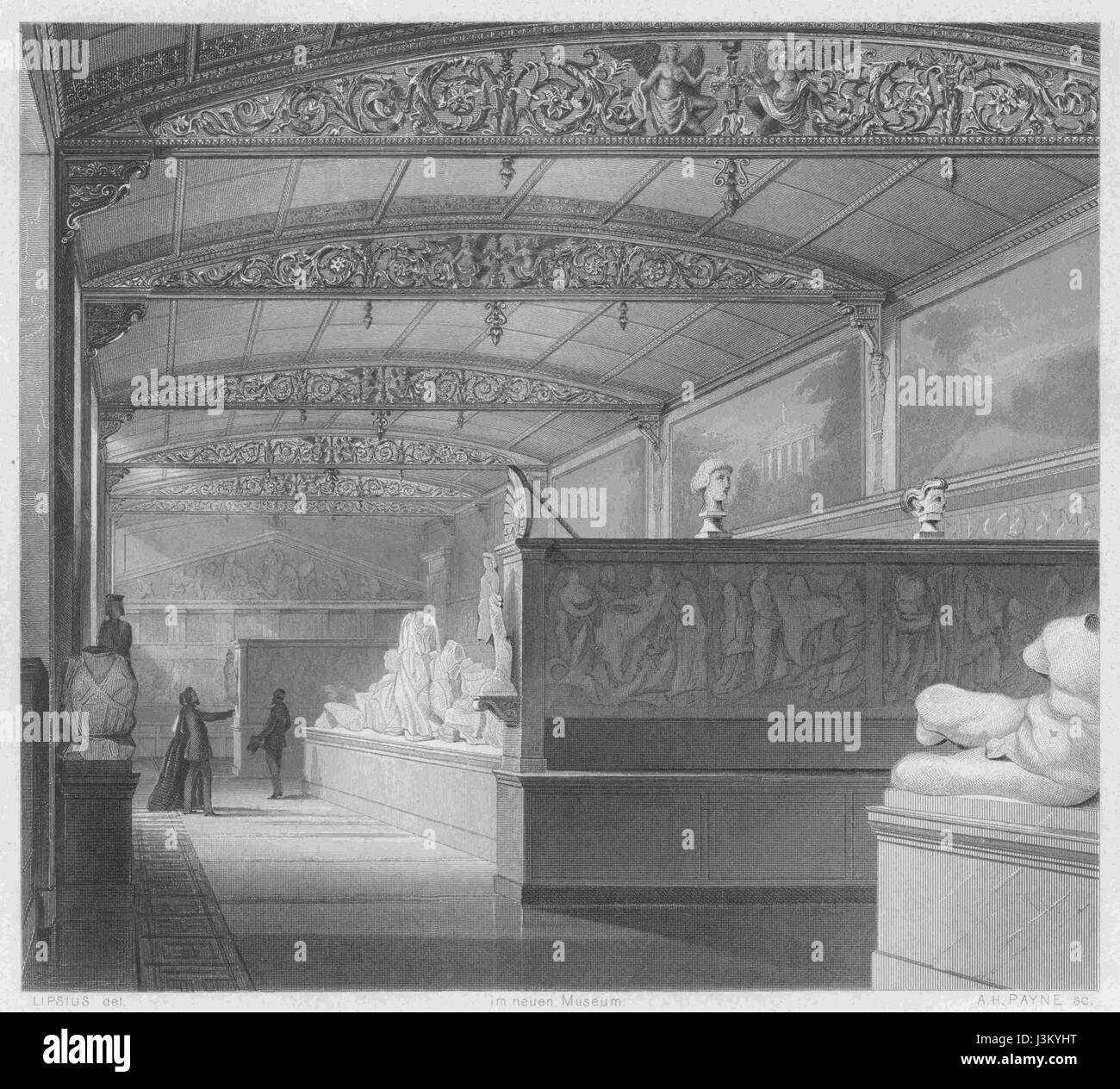 Griechischer Saal um 1850 Foto Stock