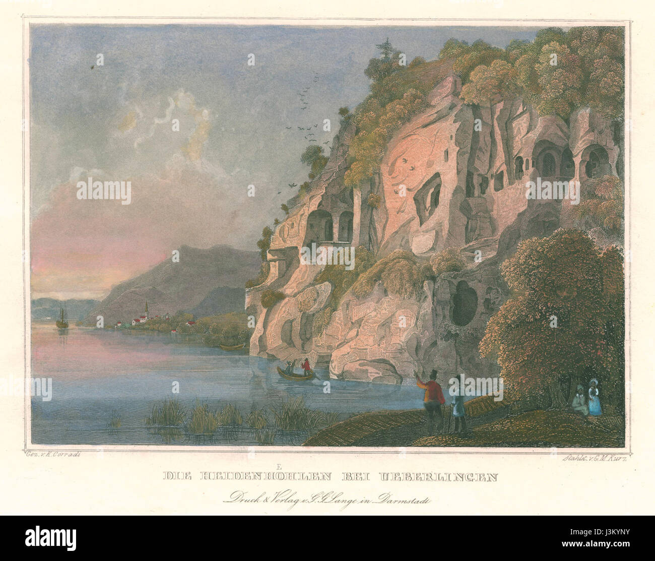 Le grotte della valle di HeidenhÃ¶a Ãœberlingen, in Germania, sono un sito archeologico risalente al periodo preistorico. Le grotte, parte del patrimonio culturale della regione, offrono preziose informazioni sui primi insediamenti umani e sulla vita preistorica. Foto Stock