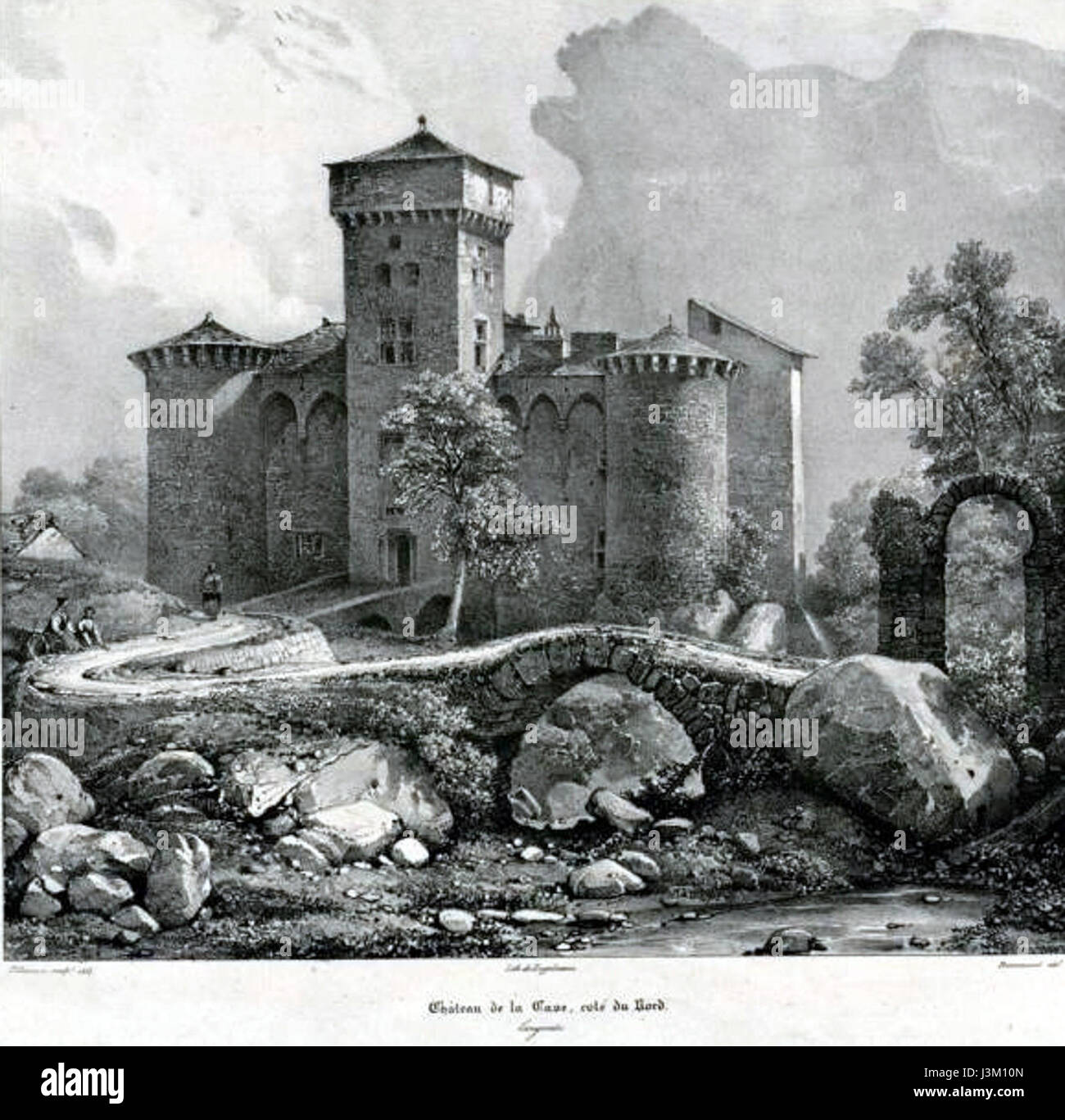 "Lacca di Gravure" si riferisce a un particolare stile o tecnica di incisione associato all'artista Lacaze. L'incisione potrebbe rappresentare un momento storico, una forma d'arte o un soggetto, catturandolo attraverso una dettagliata arte. Foto Stock