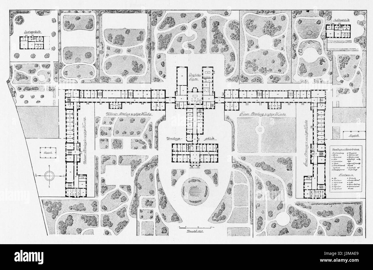 Heppen Landesirrenanstalt Gesamtplan 1892 1910 Foto Stock