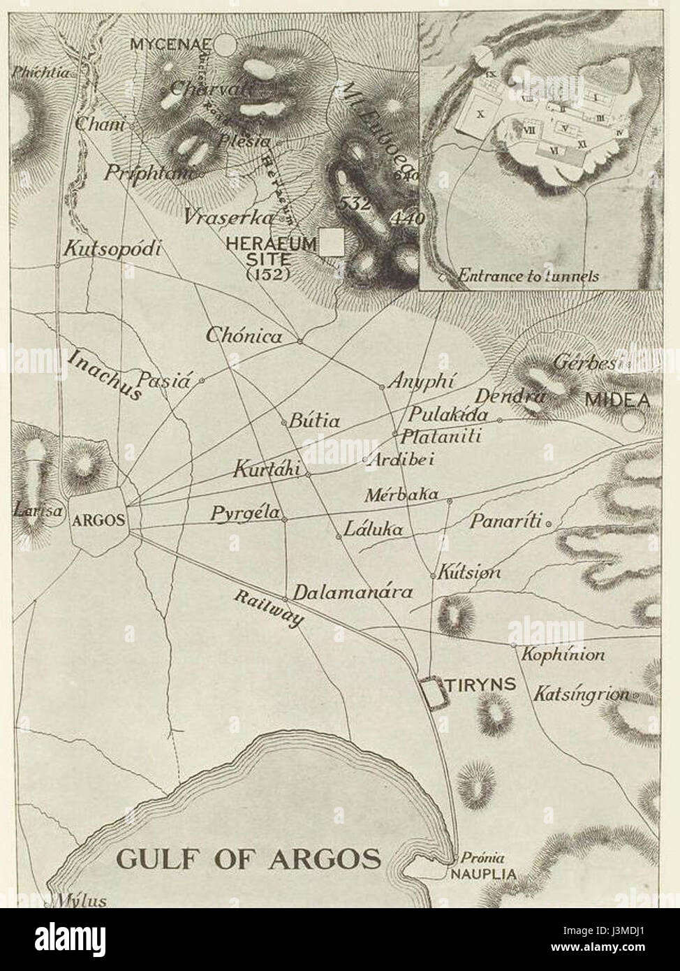 Mappa di Heraion Foto Stock