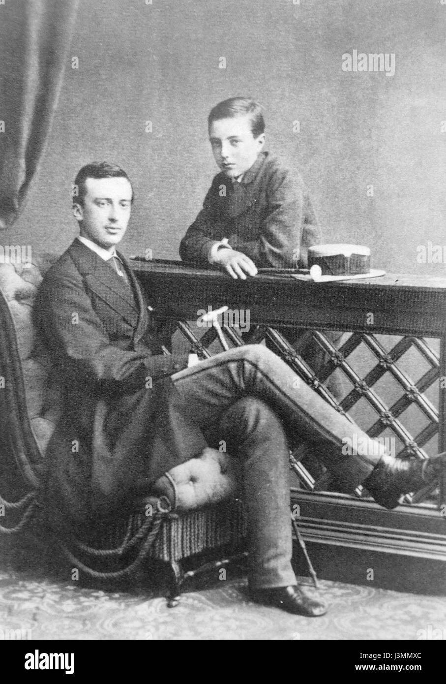 Il Granduca Nicholas Mikhailovich e il Granduca Michael Mikhailovich della Russia Baden 1876 Foto Stock