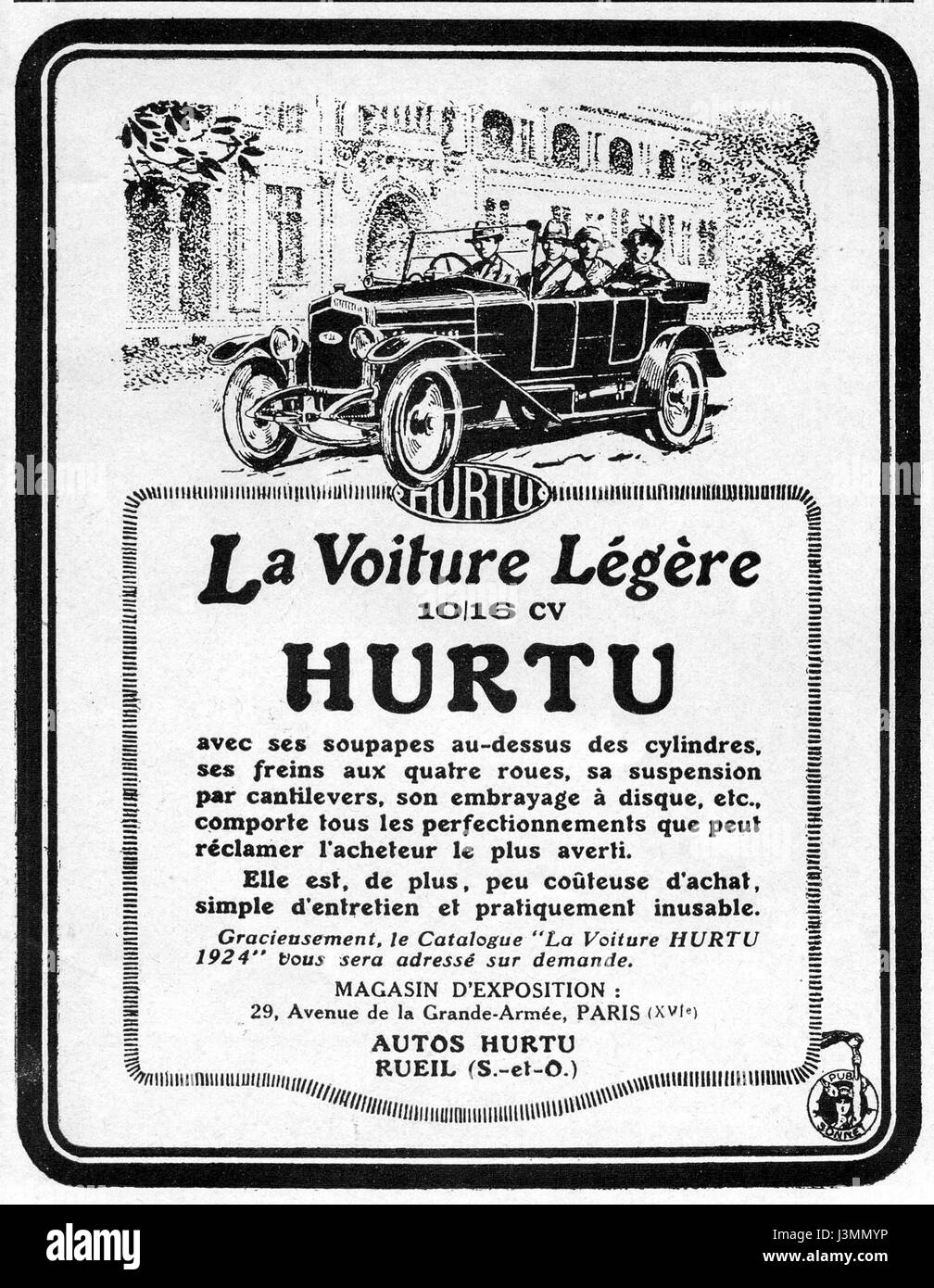 Una fotografia o un documento storico del 1924 di Hurtu, che potenzialmente rappresenta un momento significativo o un evento culturale di quell'anno. Foto Stock