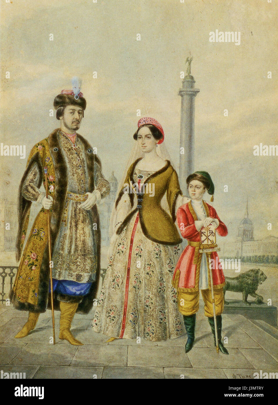 I ritratti di gruppo catturano più individui, spesso in ambienti formali. Queste opere d'arte sono storicamente significative in quanto rappresentano strutture sociali, dinamiche familiari ed eventi importanti nel contesto dell'arte visiva. Foto Stock