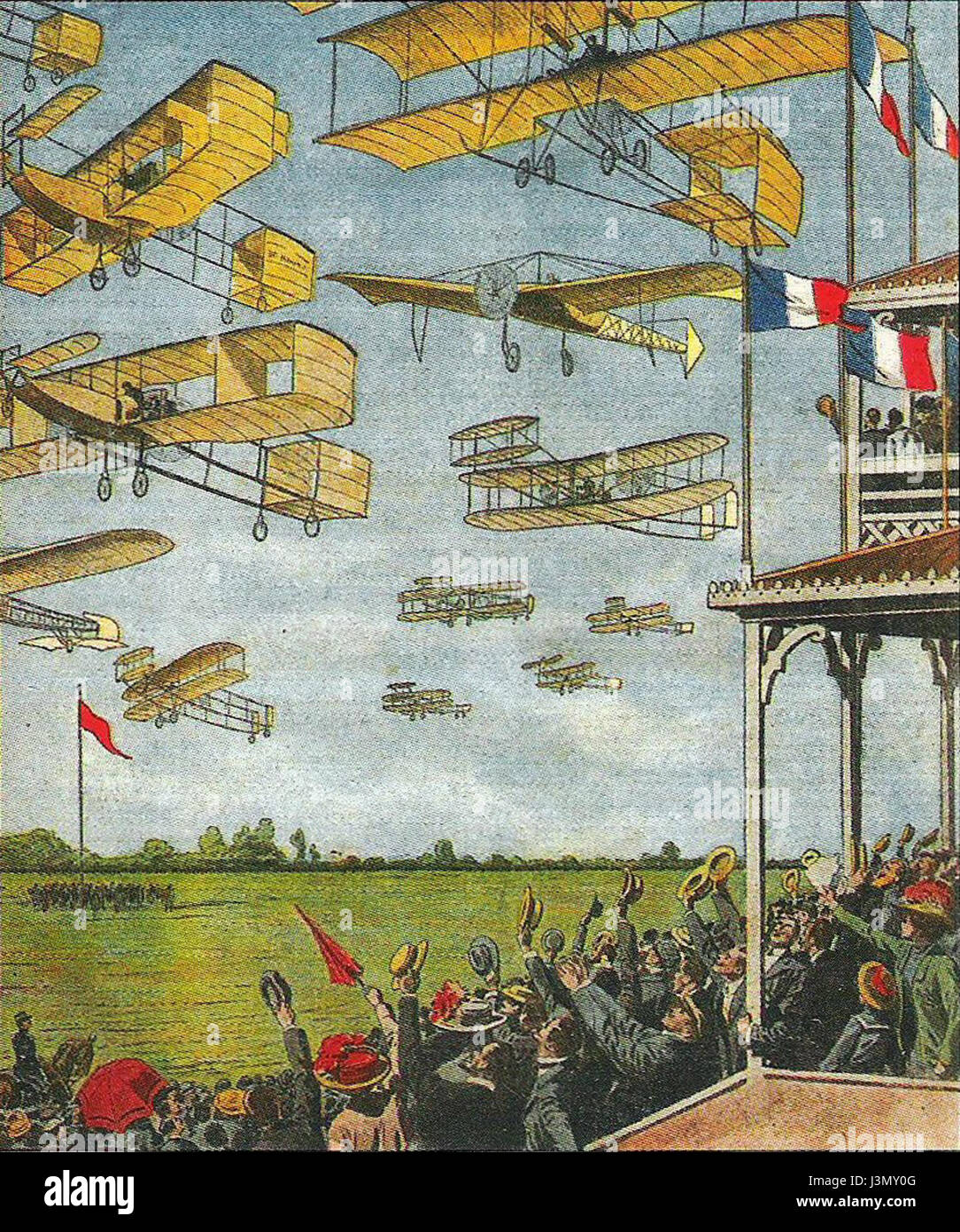 Grande semaine de l'aviation parade affiche couleur Foto Stock