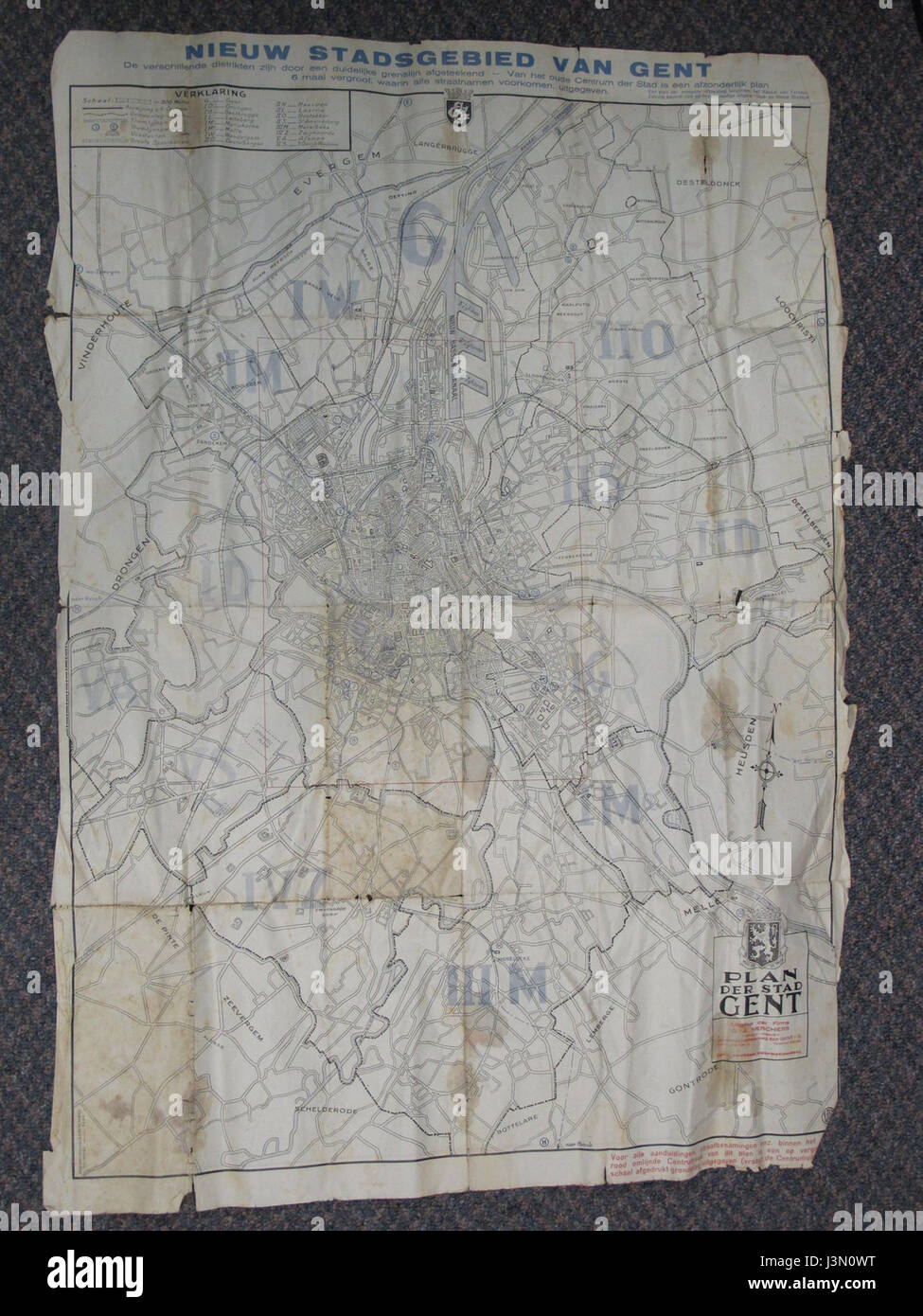 Ghent, Belgio WW II, tutta la città Foto Stock