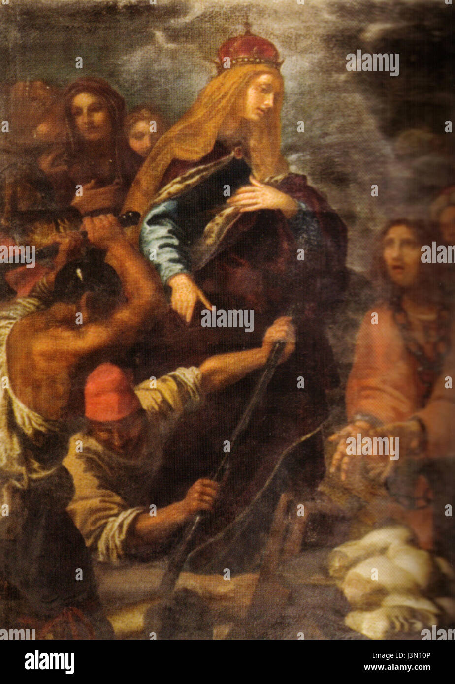 L'opera di Giovanni Bilivert raffigura Sant'Elena che guida lo scavo per la scoperta della vera Croce. Il dipinto riflette la storia religiosa e l'interpretazione artistica degli eventi biblici. Foto Stock