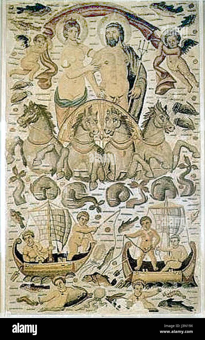 Mosaico greco IV c BC Foto Stock