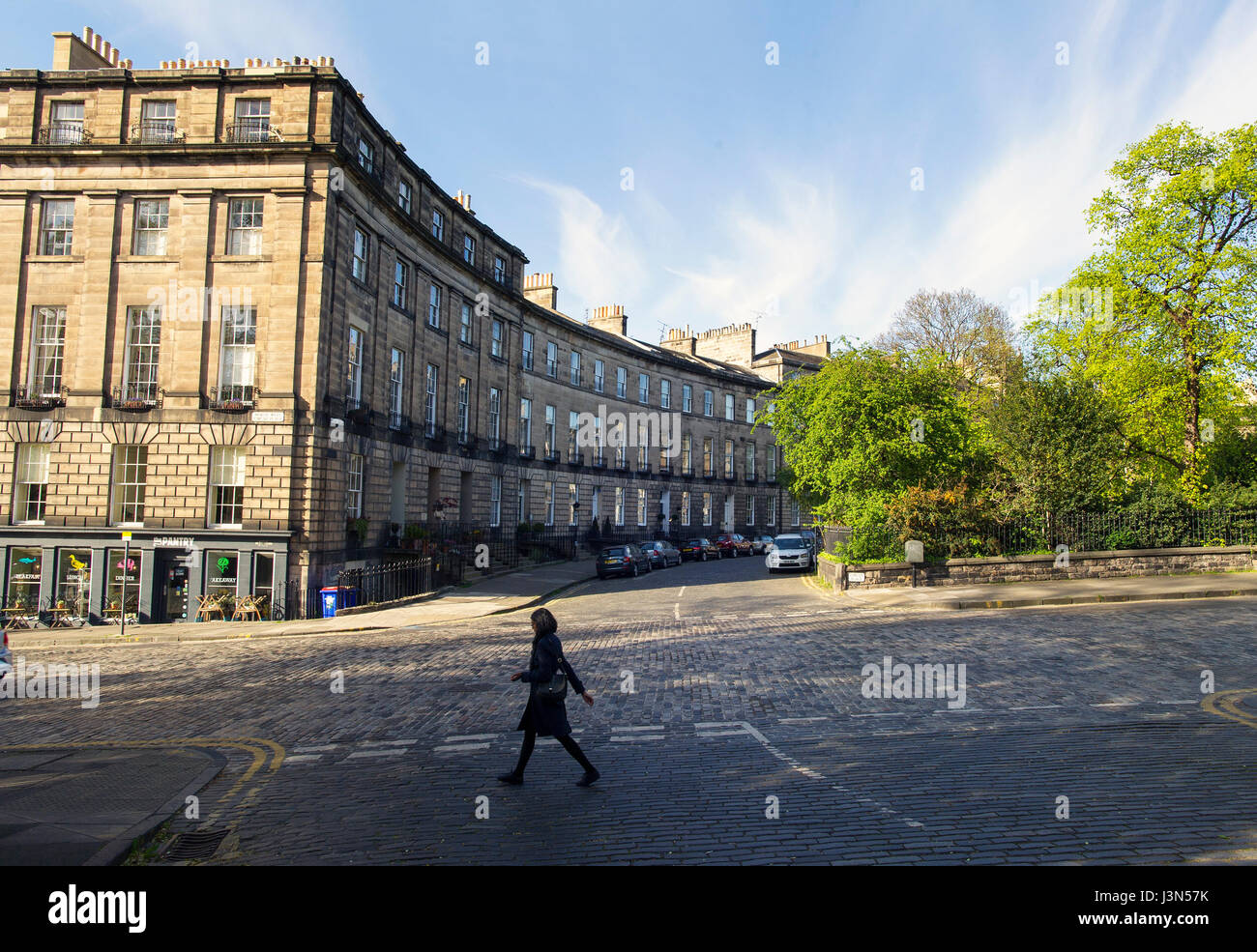 Royal Circus nella zona nuova di Edinburgo. Progettato da architetto William Playfair nel 1800 è stato designato come un Sito Patrimonio Mondiale dell'UNESCO nel 1995. Foto Stock