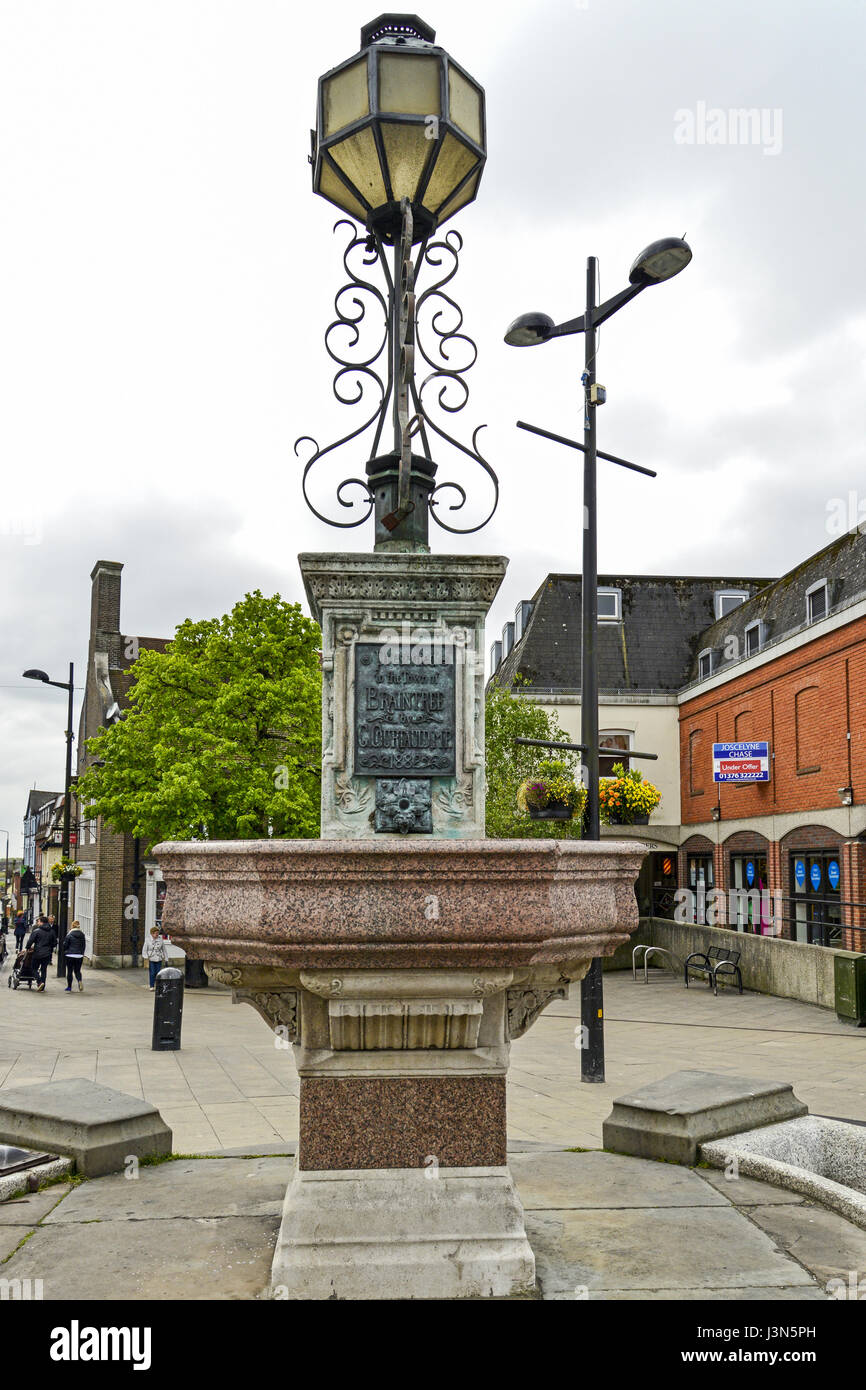 Vittoriano Fontana potabile, luogo di mercato, Braintree, Essex, Inghilterra, Regno Unito Foto Stock