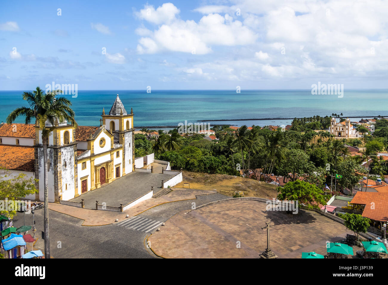 Vista aerea di Olinda e Recife skyline - in Olinda, Pernambuco, Brasile Foto Stock