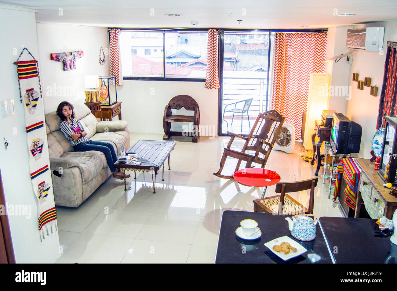 Interno di un appartamento a Cebu, Filippine Foto Stock
