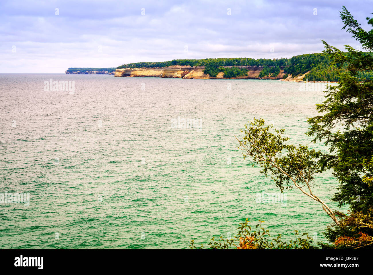 Lago Superiore costa al Pictured Rocks National Lakeshore sulla Penisola Superiore, Michigan Foto Stock