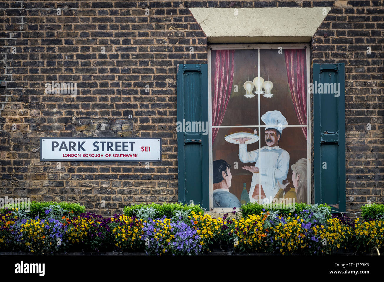 Strada segno, il mercato Porter, Park Street, Southwark, Londra Foto Stock