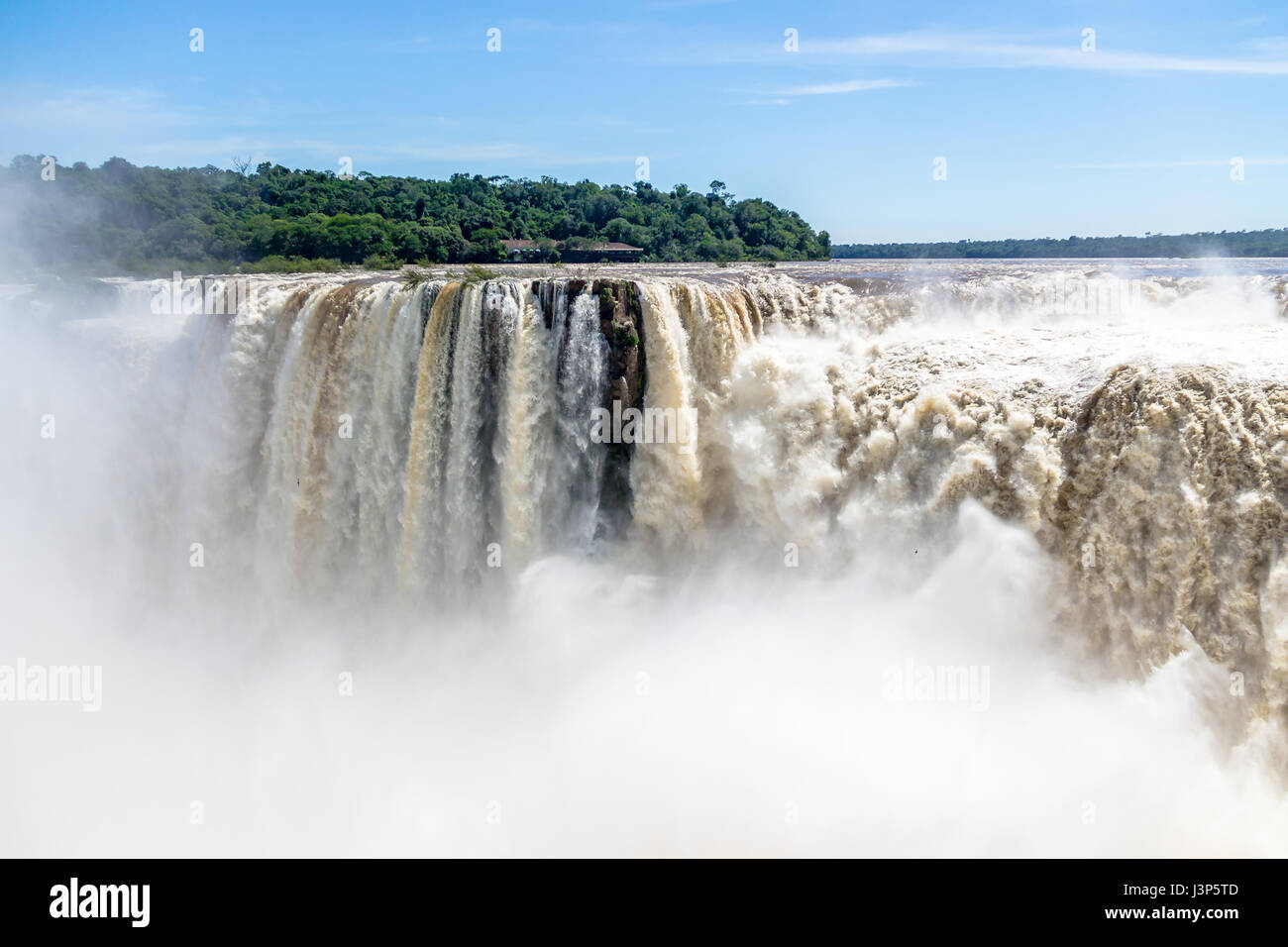 La gola di diavoli a Iguazu Falls vista dal lato Argentino - Brasile e Argentina confine Foto Stock
