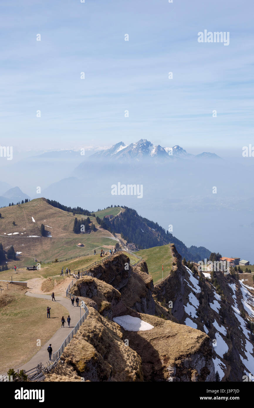 Vista dal Monte Rigi Kulm, Canton Svitto, Svizzera. Foto Stock